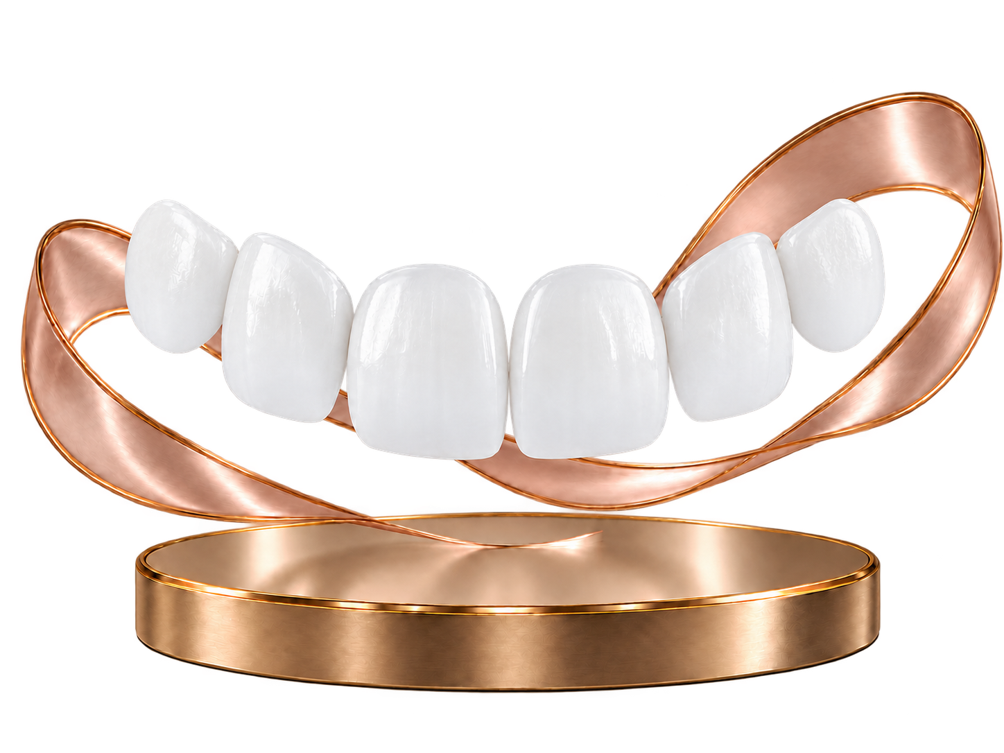 Composição ilustrativa de facetas de porcelana em 3D